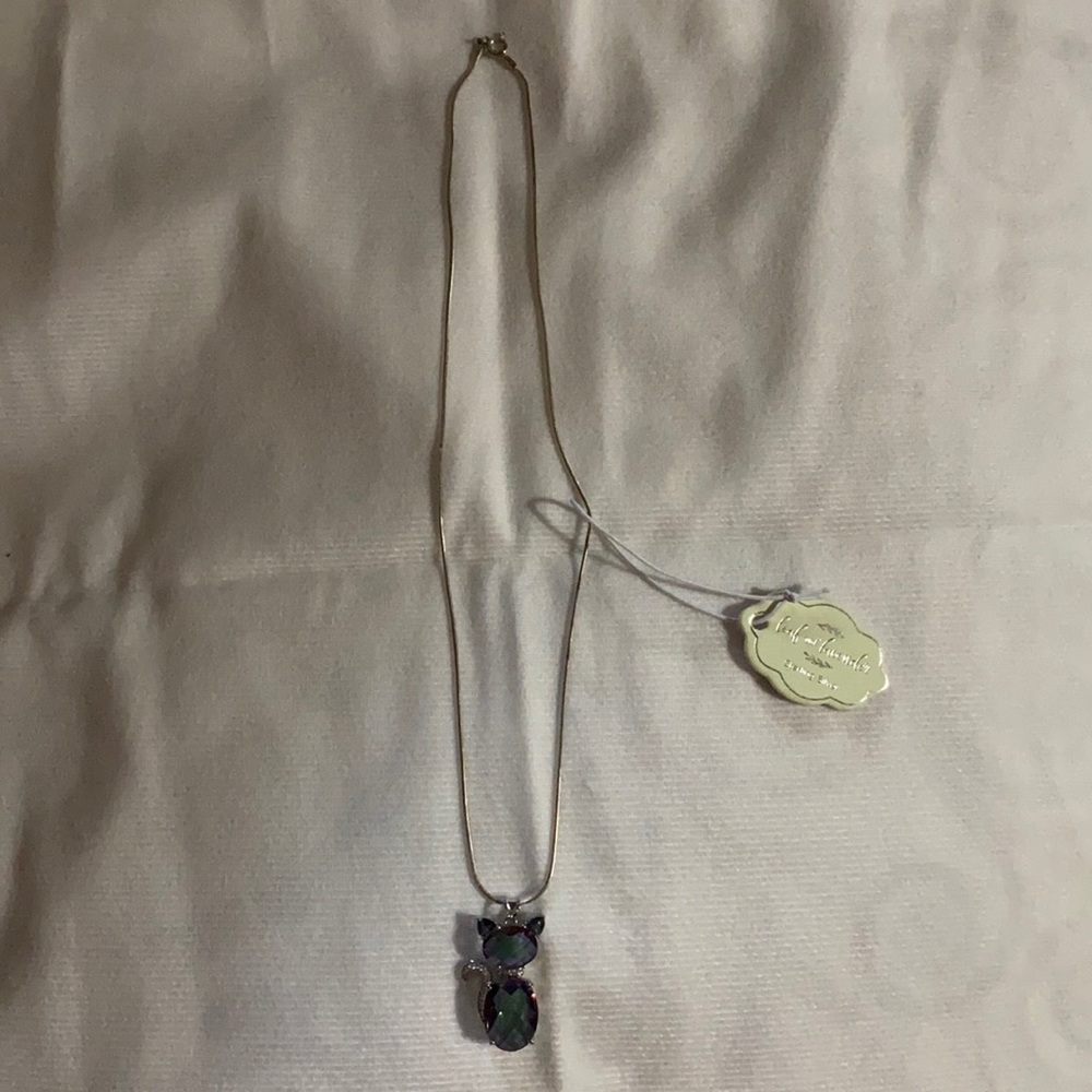 Purple/Blue SS 925 CAT Pendant w/16 inch SS chain - Picture 5 of 7